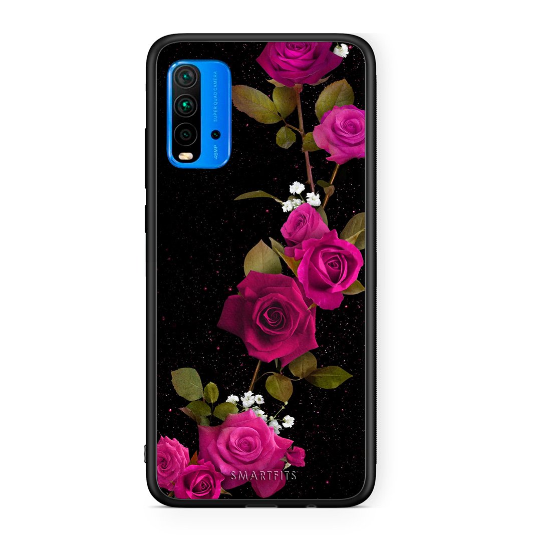 4 - Xiaomi Redmi 9T Red Roses Flower case, cover, bumper