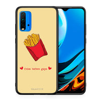 Thumbnail for Θήκη Αγίου Βαλεντίνου Xiaomi Redmi 9T Fries Before Guys από τη Smartfits με σχέδιο στο πίσω μέρος και μαύρο περίβλημα | Xiaomi Redmi 9T Fries Before Guys case with colorful back and black bezels