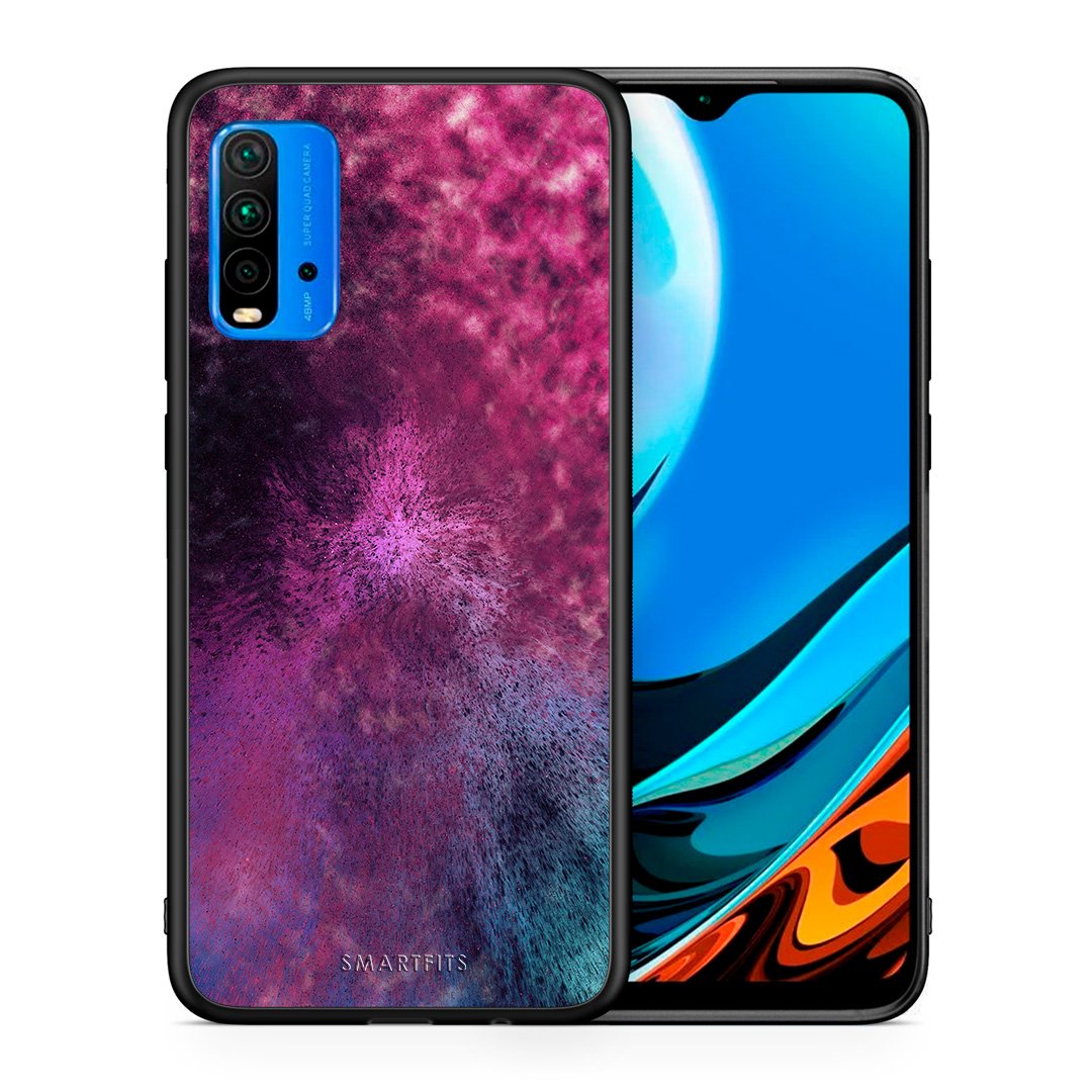 Θήκη Xiaomi Poco M3 Aurora Galaxy από τη Smartfits με σχέδιο στο πίσω μέρος και μαύρο περίβλημα | Xiaomi Poco M3 Aurora Galaxy case with colorful back and black bezels