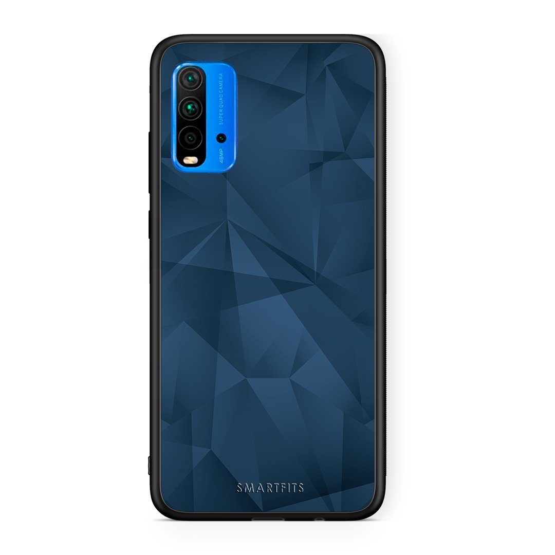 39 - Xiaomi Poco M3 Blue Abstract Geometric case, cover, bumper