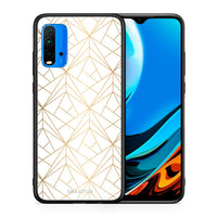 Thumbnail for Θήκη Xiaomi Poco M3 Luxury White Geometric από τη Smartfits με σχέδιο στο πίσω μέρος και μαύρο περίβλημα | Xiaomi Poco M3 Luxury White Geometric case with colorful back and black bezels