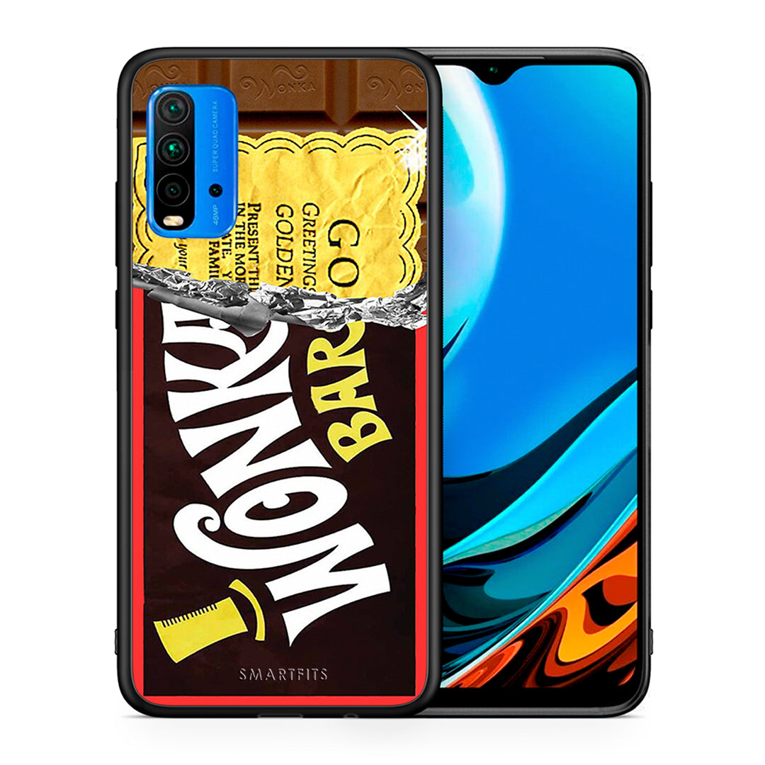 Θήκη Xiaomi Redmi 9T Golden Ticket από τη Smartfits με σχέδιο στο πίσω μέρος και μαύρο περίβλημα | Xiaomi Redmi 9T Golden Ticket case with colorful back and black bezels