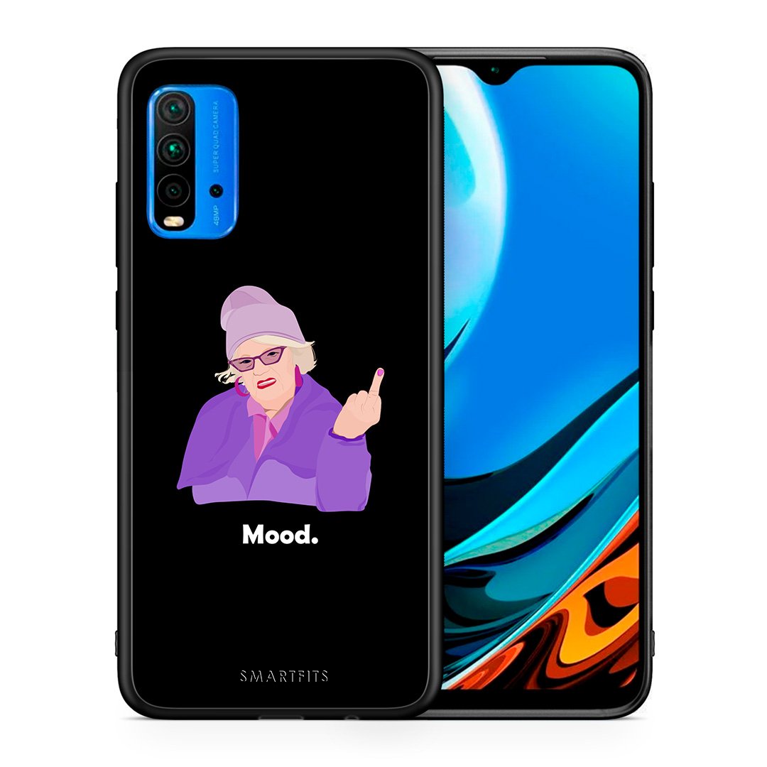 Θήκη Xiaomi Redmi 9T Grandma Mood Black από τη Smartfits με σχέδιο στο πίσω μέρος και μαύρο περίβλημα | Xiaomi Redmi 9T Grandma Mood Black case with colorful back and black bezels