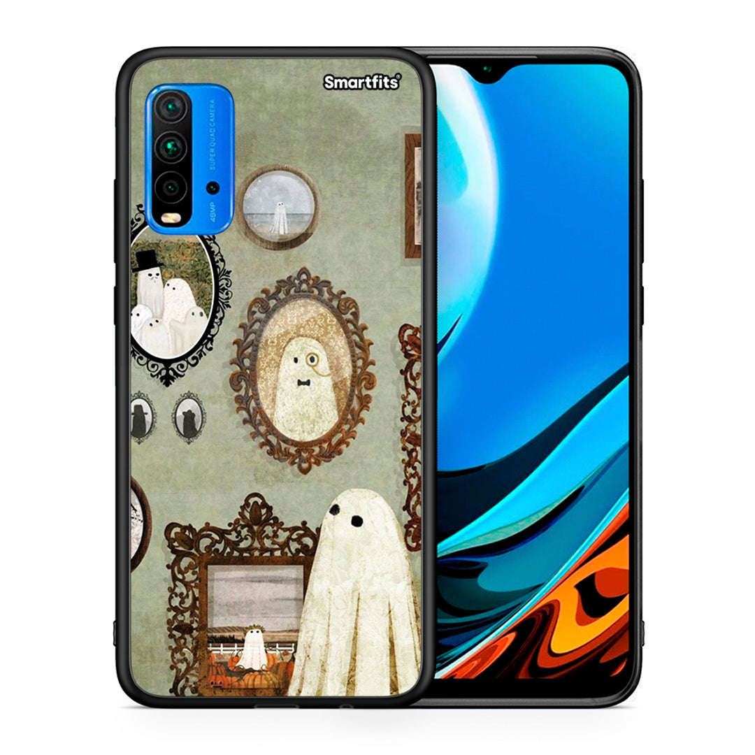 Θήκη Xiaomi Redmi 9T Halloween Ghost Season από τη Smartfits με σχέδιο στο πίσω μέρος και μαύρο περίβλημα | Xiaomi Redmi 9T Halloween Ghost Season case with colorful back and black bezels