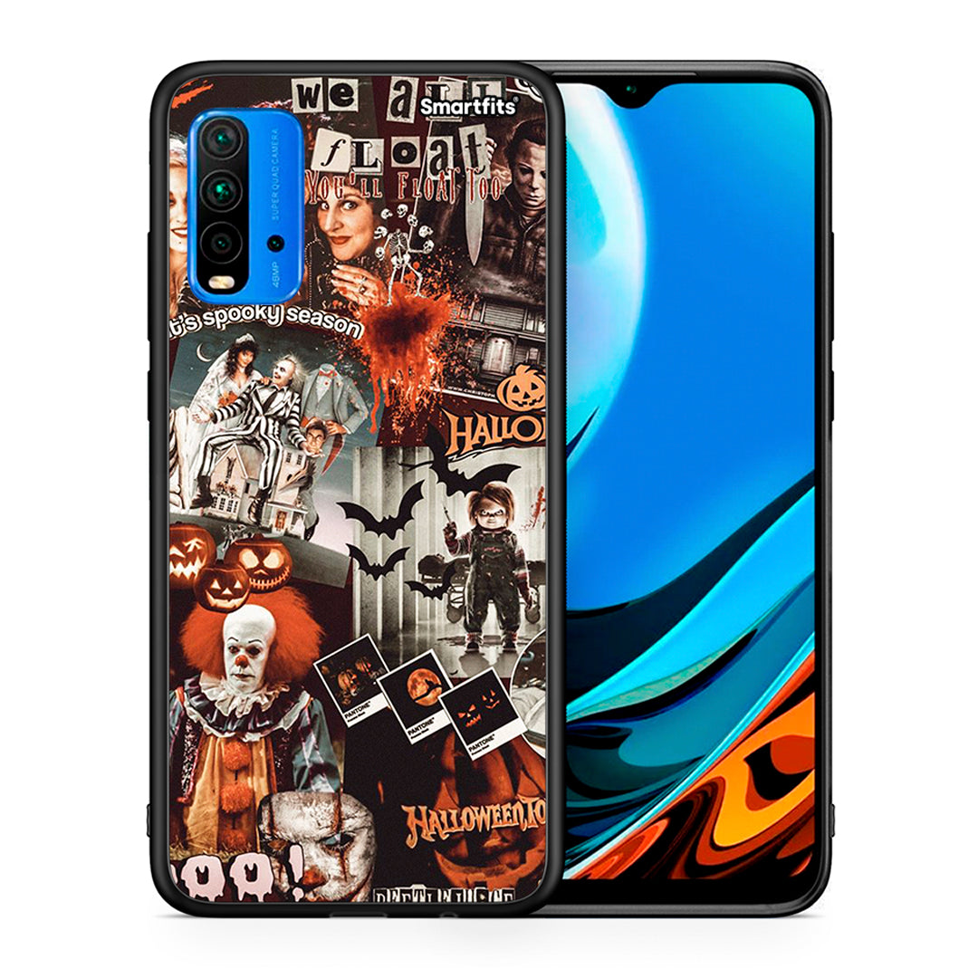 Θήκη Xiaomi Poco M3 Halloween Spooky Season από τη Smartfits με σχέδιο στο πίσω μέρος και μαύρο περίβλημα | Xiaomi Poco M3 Halloween Spooky Season case with colorful back and black bezels