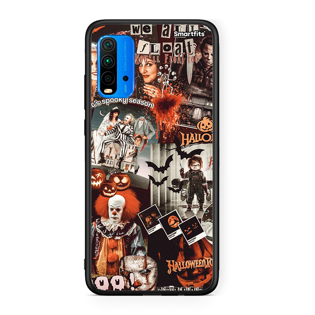 Xiaomi Redmi 9T Halloween Spooky Season Θήκη από τη Smartfits με σχέδιο στο πίσω μέρος και μαύρο περίβλημα | Smartphone case with colorful back and black bezels by Smartfits