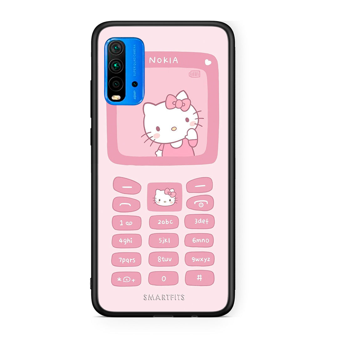 Xiaomi Poco M3 Hello Kitten Θήκη Αγίου Βαλεντίνου από τη Smartfits με σχέδιο στο πίσω μέρος και μαύρο περίβλημα | Smartphone case with colorful back and black bezels by Smartfits