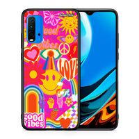 Thumbnail for Θήκη Xiaomi Poco M3 Hippie Love από τη Smartfits με σχέδιο στο πίσω μέρος και μαύρο περίβλημα | Xiaomi Poco M3 Hippie Love case with colorful back and black bezels