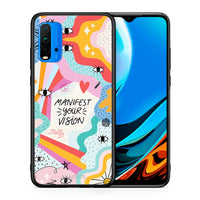 Thumbnail for Θήκη Xiaomi Redmi 9T Manifest Your Vision από τη Smartfits με σχέδιο στο πίσω μέρος και μαύρο περίβλημα | Xiaomi Redmi 9T Manifest Your Vision case with colorful back and black bezels