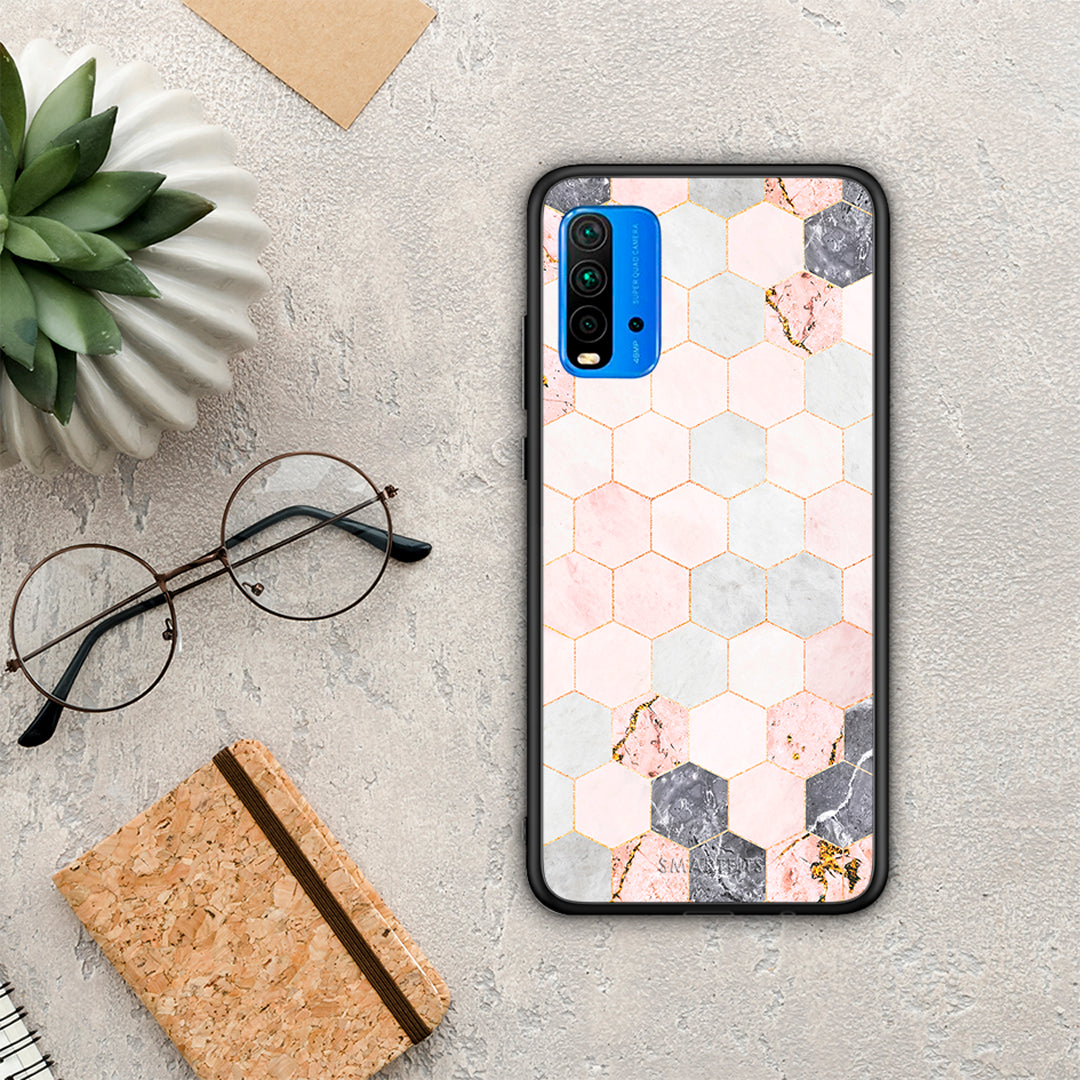 Marble Hexagon Pink - Xiaomi Poco M3 case