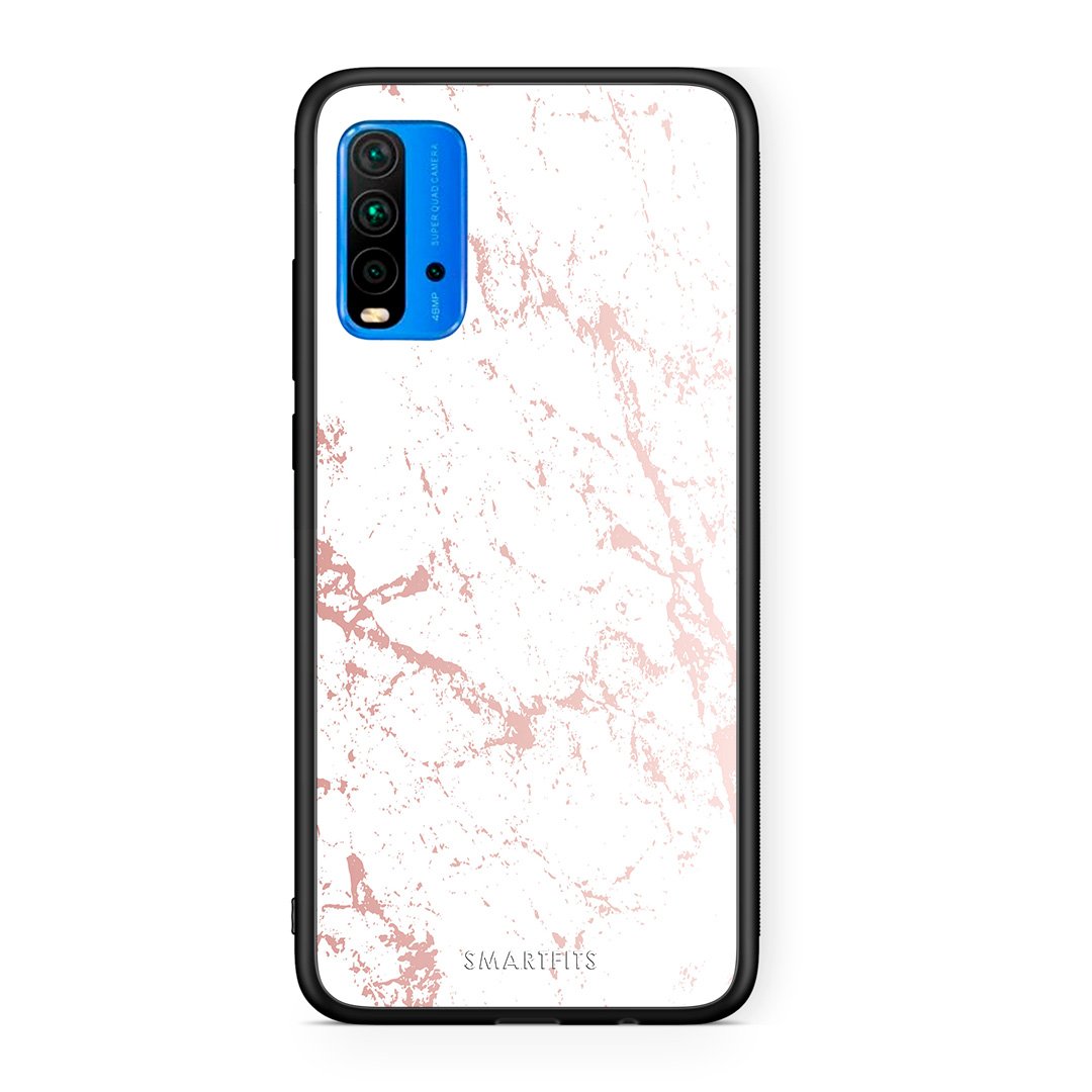 116 - Xiaomi Poco M3 Pink Splash Marble case, cover, bumper