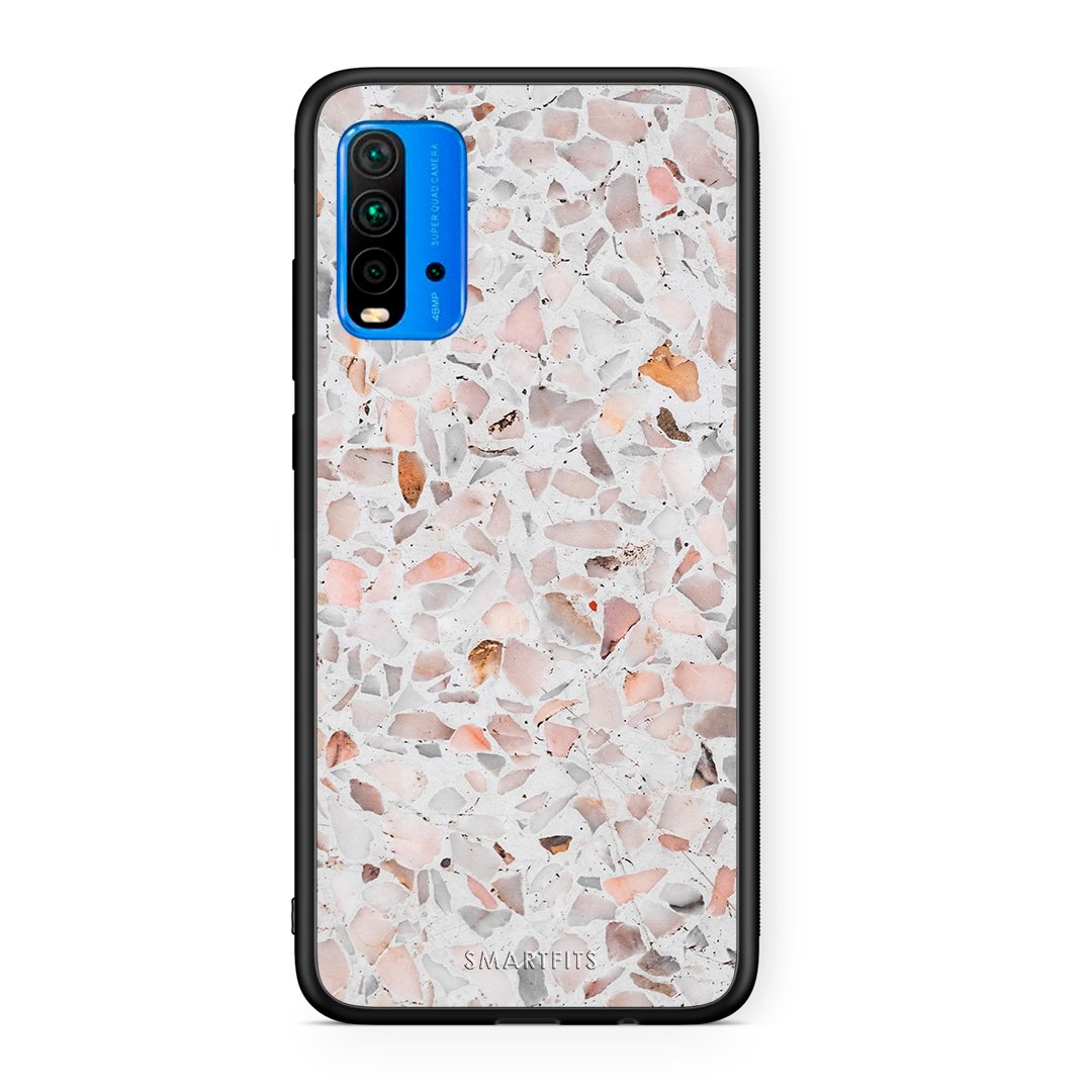 Xiaomi Redmi 9T Marble Terrazzo θήκη από τη Smartfits με σχέδιο στο πίσω μέρος και μαύρο περίβλημα | Smartphone case with colorful back and black bezels by Smartfits