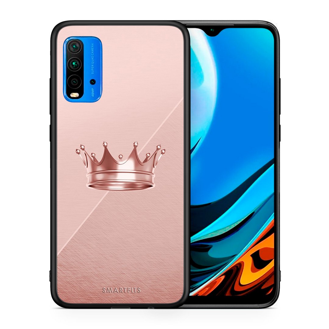 Θήκη Xiaomi Poco M3 Crown Minimal από τη Smartfits με σχέδιο στο πίσω μέρος και μαύρο περίβλημα | Xiaomi Poco M3 Crown Minimal case with colorful back and black bezels