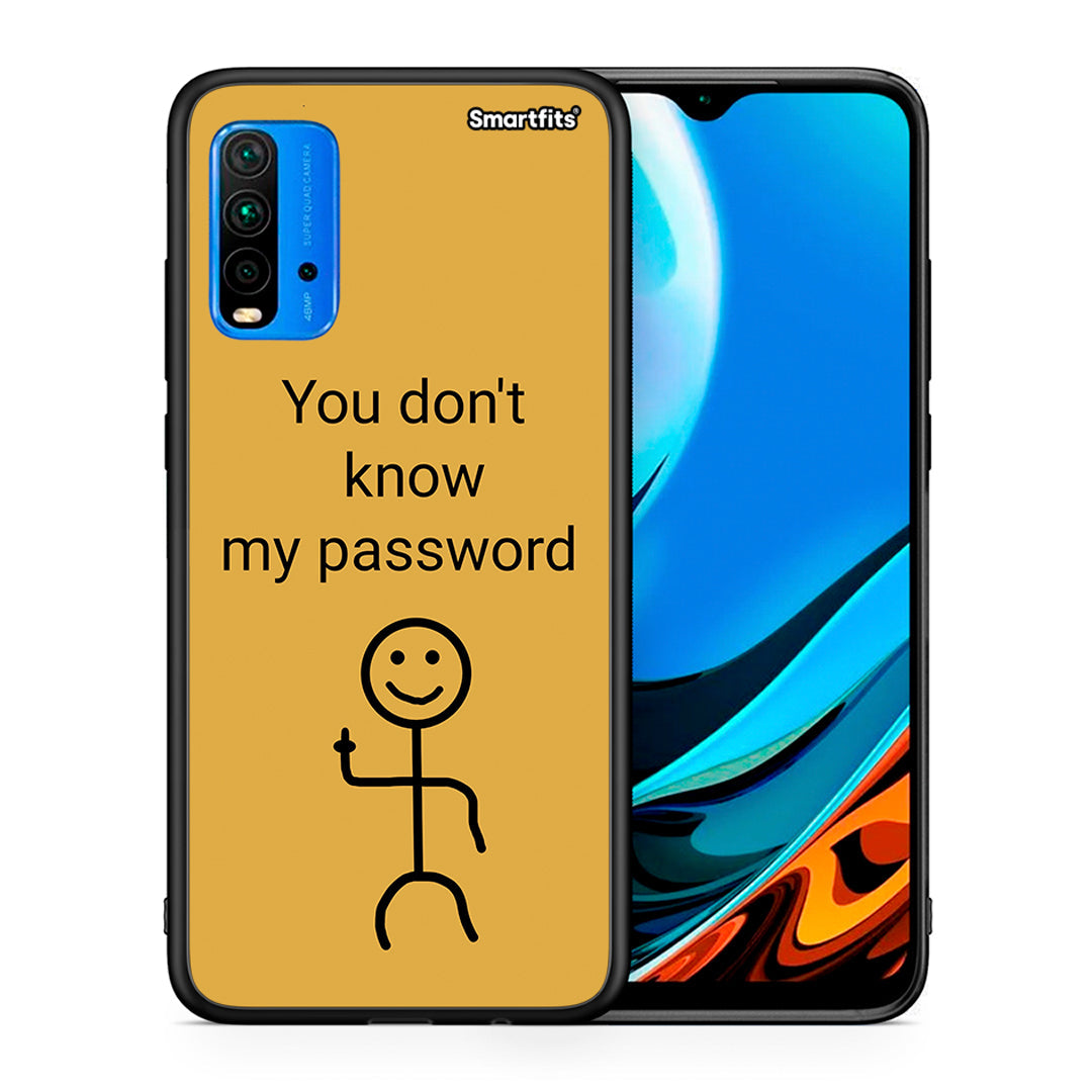 Θήκη Xiaomi Poco M3 My Password από τη Smartfits με σχέδιο στο πίσω μέρος και μαύρο περίβλημα | Xiaomi Poco M3 My Password case with colorful back and black bezels