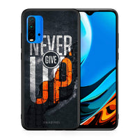 Thumbnail for Θήκη Αγίου Βαλεντίνου Xiaomi Redmi 9T Never Give Up από τη Smartfits με σχέδιο στο πίσω μέρος και μαύρο περίβλημα | Xiaomi Redmi 9T Never Give Up case with colorful back and black bezels