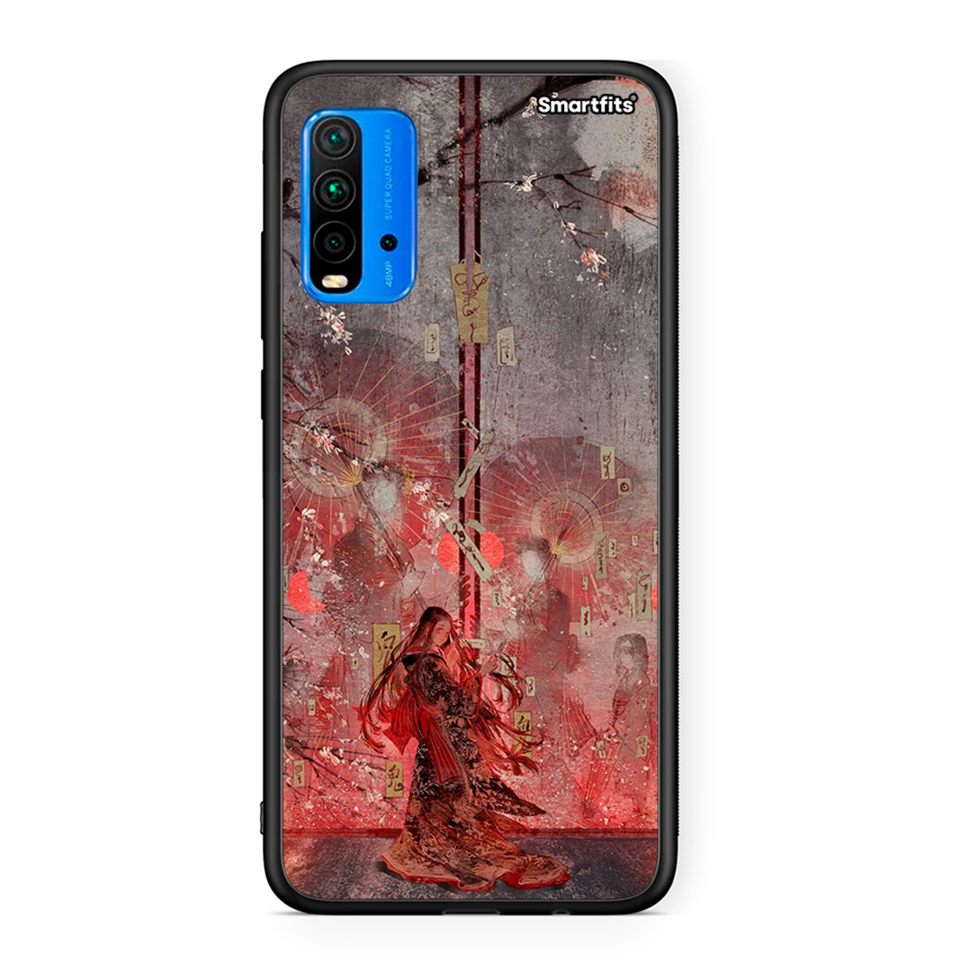 Xiaomi Redmi 9T Nezuko Kamado θήκη από τη Smartfits με σχέδιο στο πίσω μέρος και μαύρο περίβλημα | Smartphone case with colorful back and black bezels by Smartfits