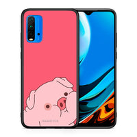 Thumbnail for Θήκη Αγίου Βαλεντίνου Xiaomi Poco M3 Pig Love 1 από τη Smartfits με σχέδιο στο πίσω μέρος και μαύρο περίβλημα | Xiaomi Poco M3 Pig Love 1 case with colorful back and black bezels