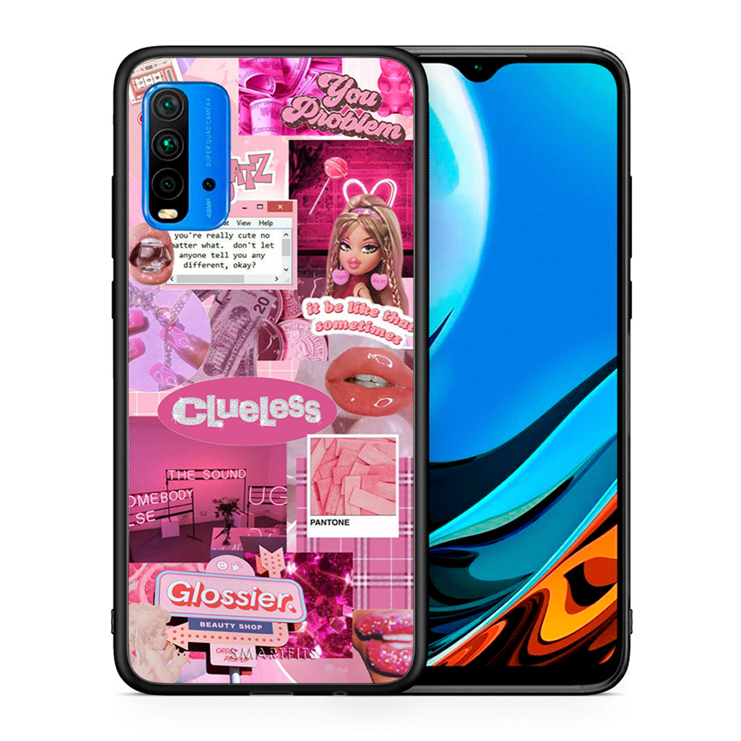 Θήκη Αγίου Βαλεντίνου Xiaomi Poco M3 Pink Love από τη Smartfits με σχέδιο στο πίσω μέρος και μαύρο περίβλημα | Xiaomi Poco M3 Pink Love case with colorful back and black bezels