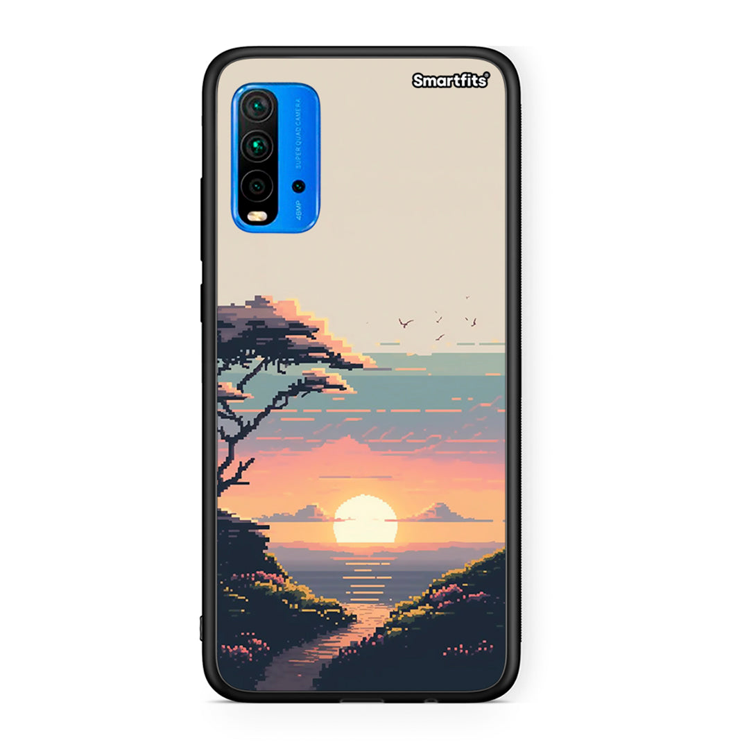 Xiaomi Poco M3 Pixel Sunset Θήκη από τη Smartfits με σχέδιο στο πίσω μέρος και μαύρο περίβλημα | Smartphone case with colorful back and black bezels by Smartfits