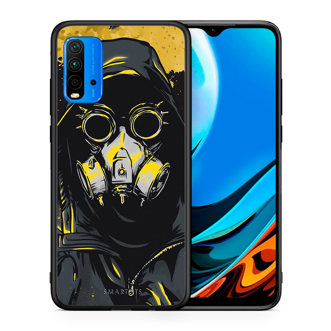 Θήκη Xiaomi Poco M3 Mask PopArt από τη Smartfits με σχέδιο στο πίσω μέρος και μαύρο περίβλημα | Xiaomi Poco M3 Mask PopArt case with colorful back and black bezels