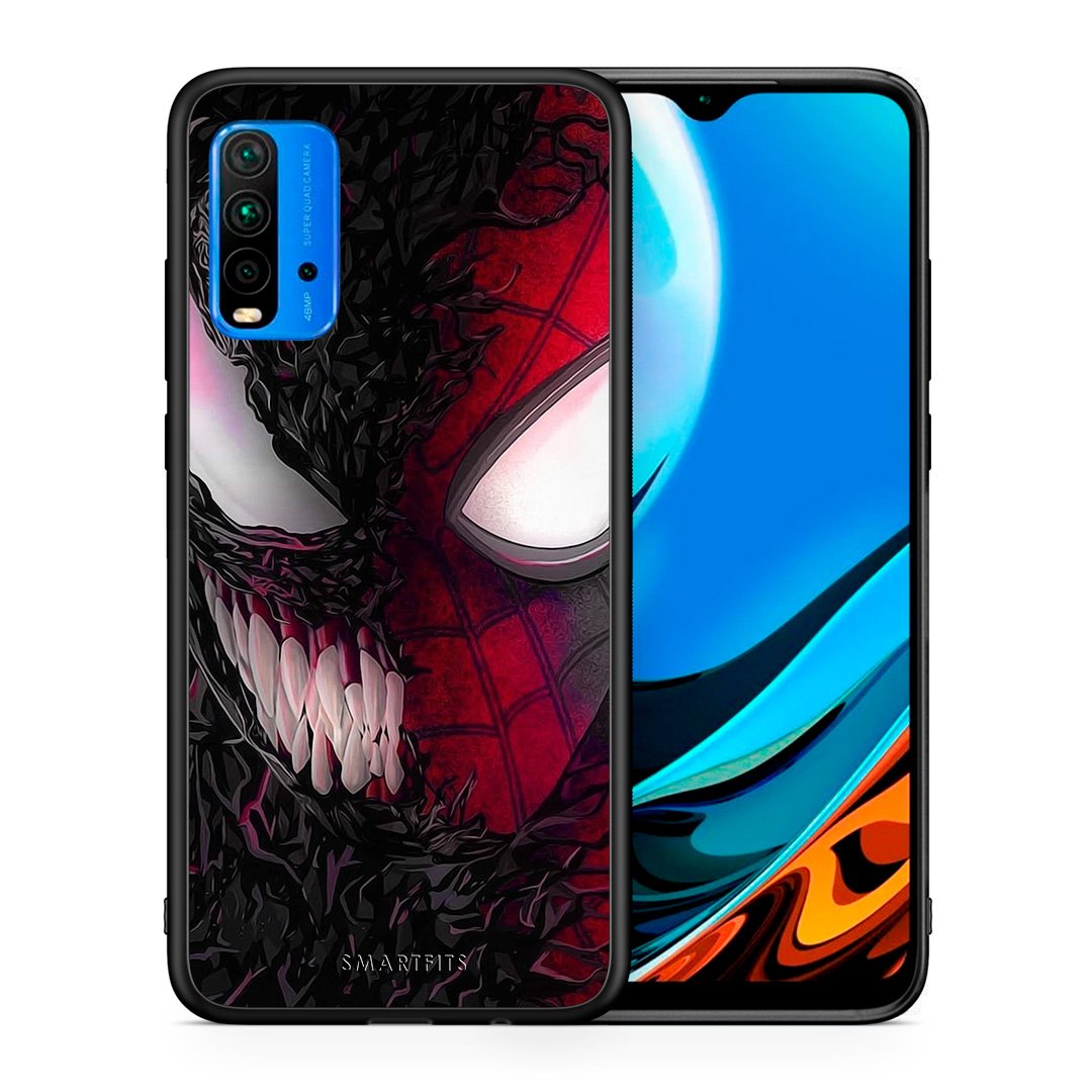 Θήκη Xiaomi Poco M3 SpiderVenom PopArt από τη Smartfits με σχέδιο στο πίσω μέρος και μαύρο περίβλημα | Xiaomi Poco M3 SpiderVenom PopArt case with colorful back and black bezels