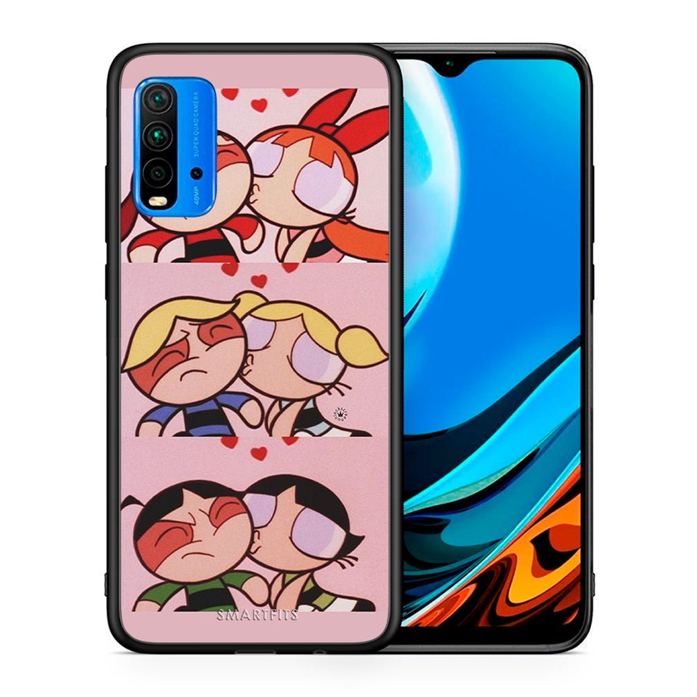 Θήκη Αγίου Βαλεντίνου Xiaomi Poco M3 Puff Love από τη Smartfits με σχέδιο στο πίσω μέρος και μαύρο περίβλημα | Xiaomi Poco M3 Puff Love case with colorful back and black bezels