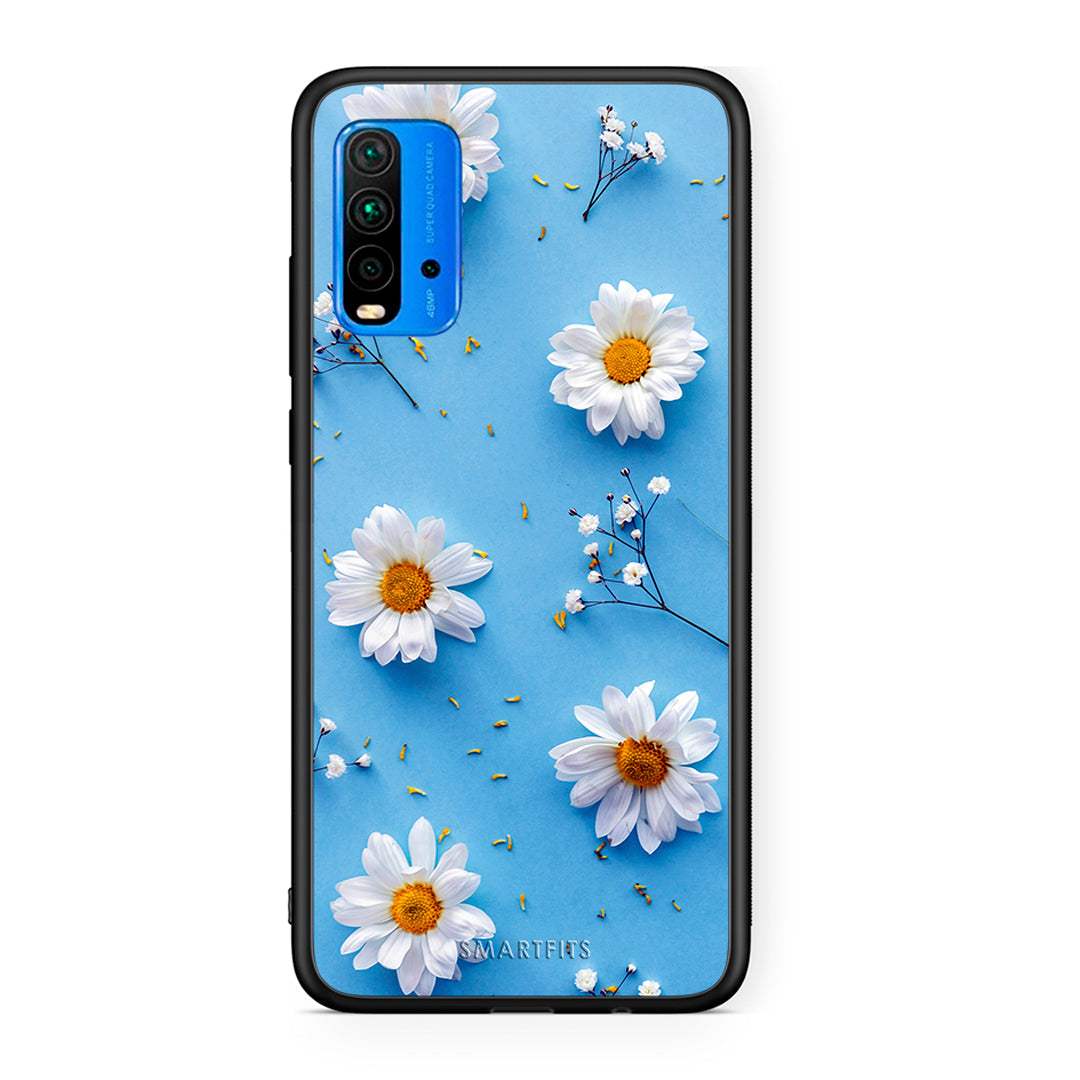 Xiaomi Poco M3 Real Daisies θήκη από τη Smartfits με σχέδιο στο πίσω μέρος και μαύρο περίβλημα | Smartphone case with colorful back and black bezels by Smartfits