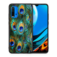 Thumbnail for Θήκη Xiaomi Poco M3 Real Peacock Feathers από τη Smartfits με σχέδιο στο πίσω μέρος και μαύρο περίβλημα | Xiaomi Poco M3 Real Peacock Feathers case with colorful back and black bezels