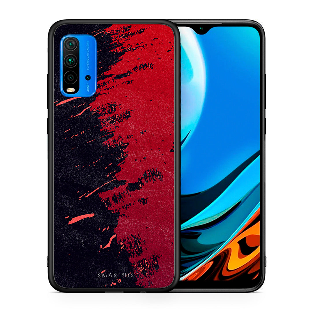 Θήκη Αγίου Βαλεντίνου Xiaomi Redmi 9T Red Paint από τη Smartfits με σχέδιο στο πίσω μέρος και μαύρο περίβλημα | Xiaomi Redmi 9T Red Paint case with colorful back and black bezels