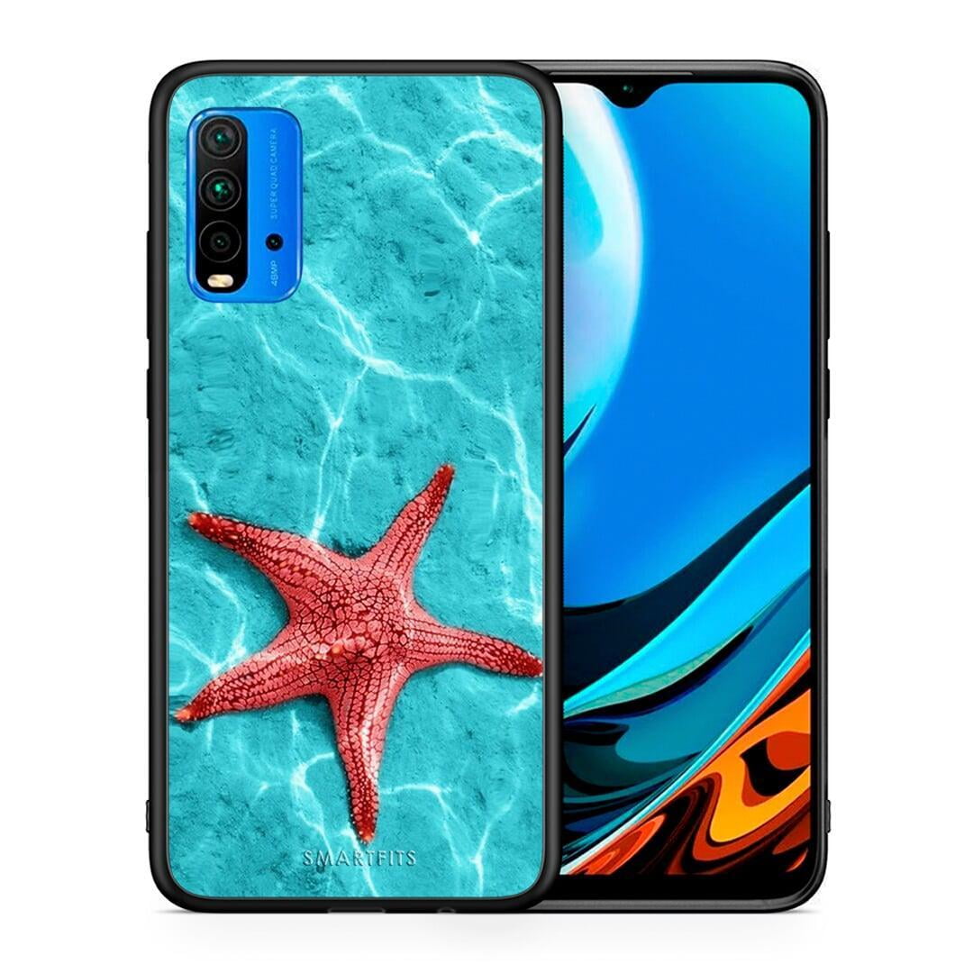 Θήκη Xiaomi Poco M3 Red Starfish από τη Smartfits με σχέδιο στο πίσω μέρος και μαύρο περίβλημα | Xiaomi Poco M3 Red Starfish case with colorful back and black bezels