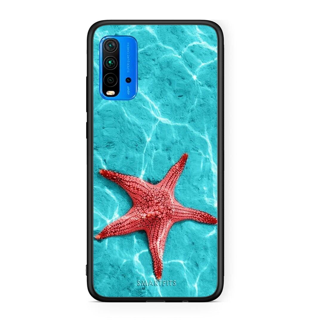 Xiaomi Poco M3 Red Starfish Θήκη από τη Smartfits με σχέδιο στο πίσω μέρος και μαύρο περίβλημα | Smartphone case with colorful back and black bezels by Smartfits