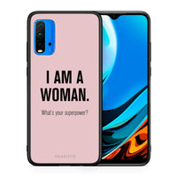 Thumbnail for Θήκη Xiaomi Poco M3 Superpower Woman από τη Smartfits με σχέδιο στο πίσω μέρος και μαύρο περίβλημα | Xiaomi Poco M3 Superpower Woman case with colorful back and black bezels