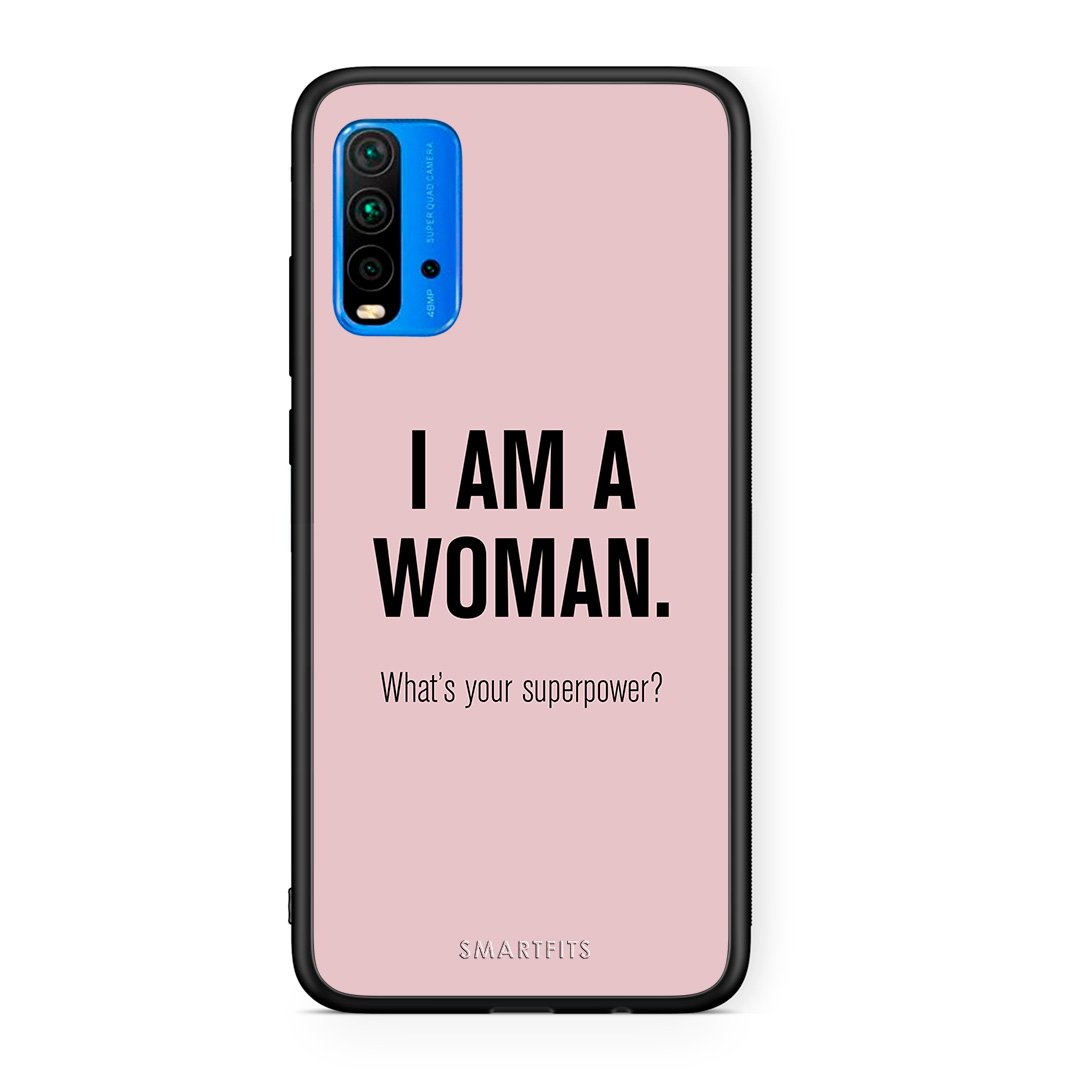 Xiaomi Poco M3 Superpower Woman θήκη από τη Smartfits με σχέδιο στο πίσω μέρος και μαύρο περίβλημα | Smartphone case with colorful back and black bezels by Smartfits