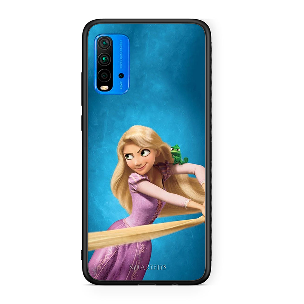 Xiaomi Poco M3 Tangled 2 Θήκη Αγίου Βαλεντίνου από τη Smartfits με σχέδιο στο πίσω μέρος και μαύρο περίβλημα | Smartphone case with colorful back and black bezels by Smartfits