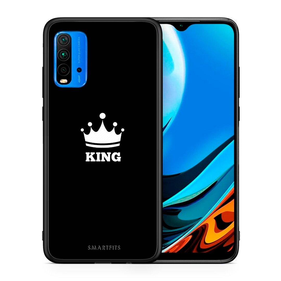 Θήκη Xiaomi Poco M3 King Valentine από τη Smartfits με σχέδιο στο πίσω μέρος και μαύρο περίβλημα | Xiaomi Poco M3 King Valentine case with colorful back and black bezels