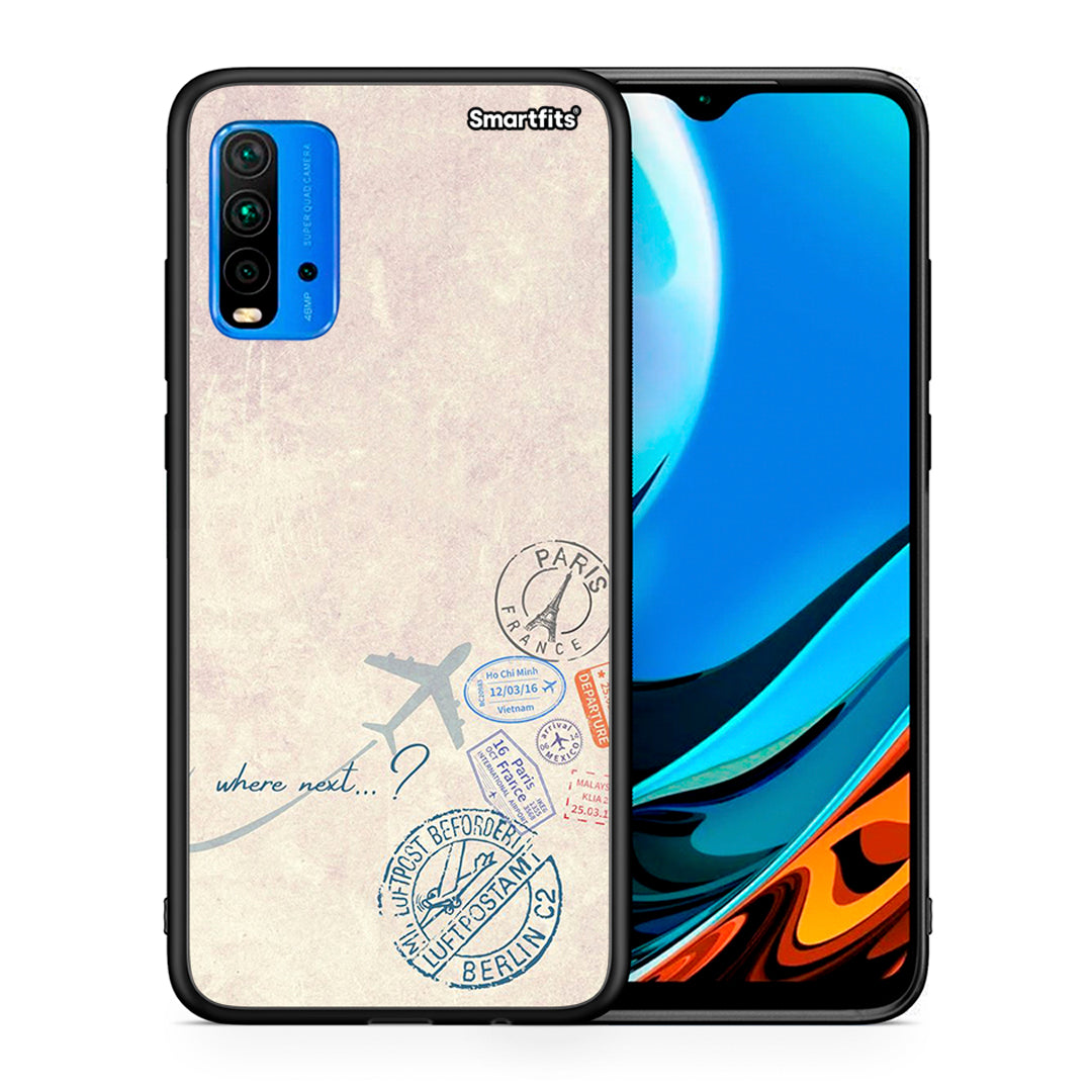 Θήκη Xiaomi Redmi 9T Where Next από τη Smartfits με σχέδιο στο πίσω μέρος και μαύρο περίβλημα | Xiaomi Redmi 9T Where Next case with colorful back and black bezels