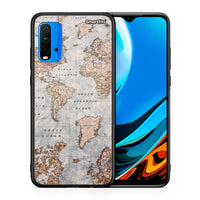 Thumbnail for Θήκη Xiaomi Redmi 9T World Map από τη Smartfits με σχέδιο στο πίσω μέρος και μαύρο περίβλημα | Xiaomi Redmi 9T World Map case with colorful back and black bezels