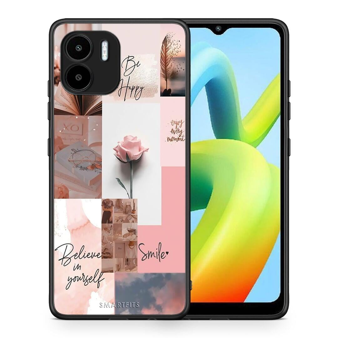 Θήκη Xiaomi Redmi A1 / A2 Aesthetic Collage από τη Smartfits με σχέδιο στο πίσω μέρος και μαύρο περίβλημα | Xiaomi Redmi A1 / A2 Aesthetic Collage Case with Colorful Back and Black Bezels