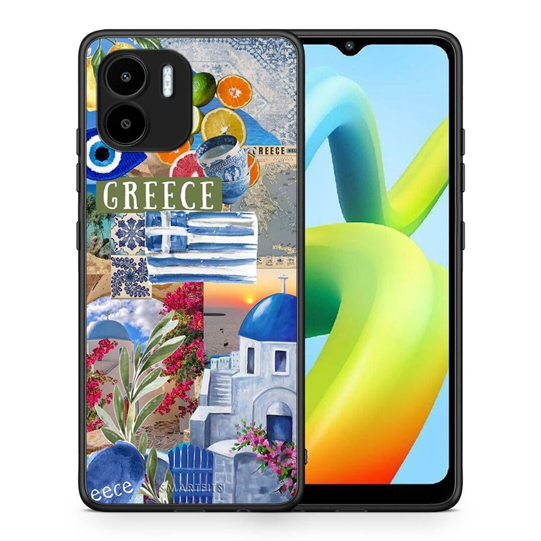 Θήκη Xiaomi Redmi A1 / A2 All Greek από τη Smartfits με σχέδιο στο πίσω μέρος και μαύρο περίβλημα | Xiaomi Redmi A1 / A2 All Greek Case with Colorful Back and Black Bezels