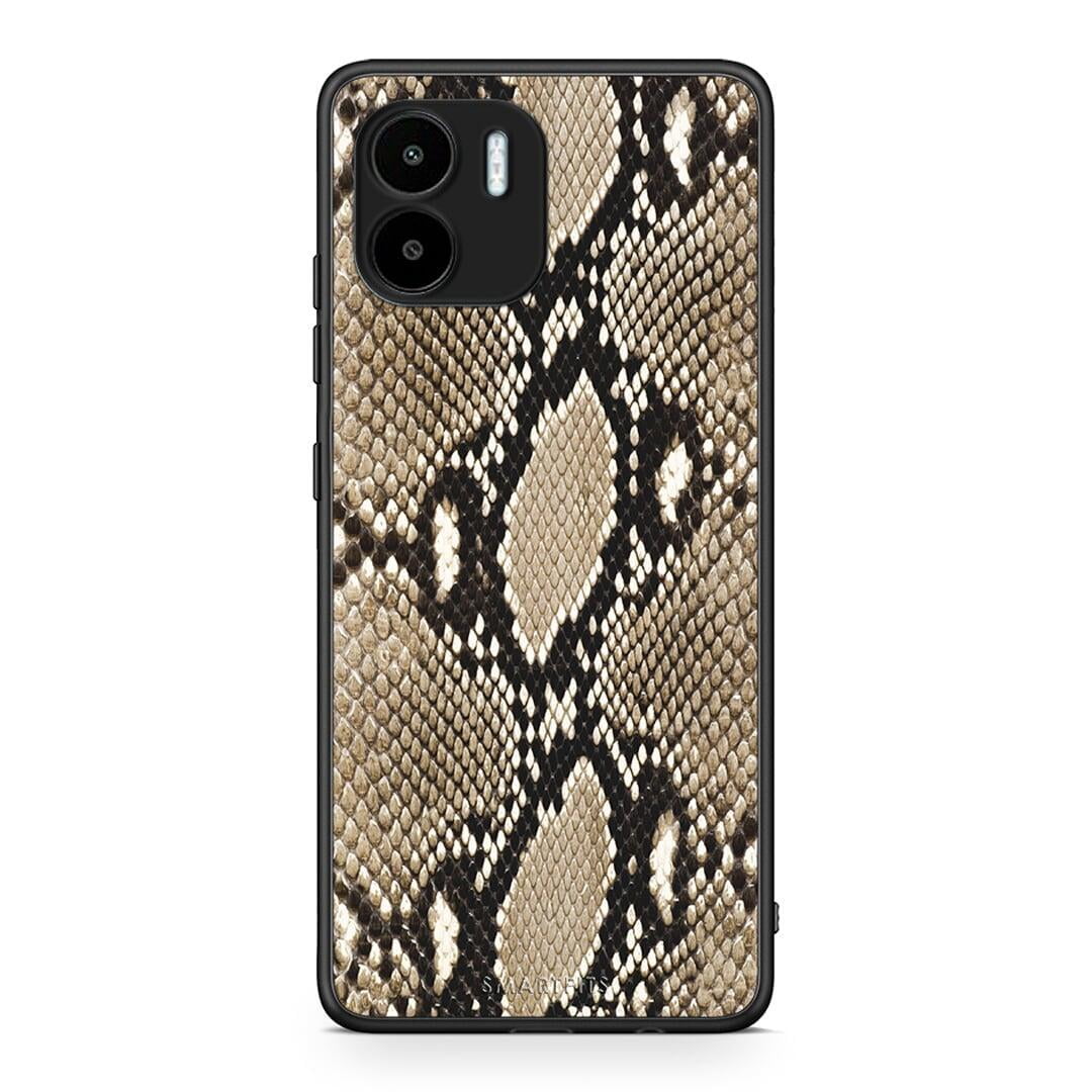 Θήκη Xiaomi Redmi A1 / A2 Animal Fashion Snake από τη Smartfits με σχέδιο στο πίσω μέρος και μαύρο περίβλημα | Xiaomi Redmi A1 / A2 Animal Fashion Snake Case with Colorful Back and Black Bezels