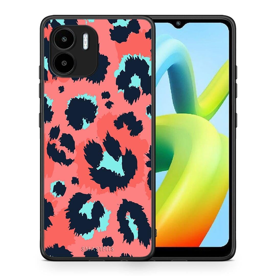 Θήκη Xiaomi Redmi A1 / A2 Animal Pink Leopard από τη Smartfits με σχέδιο στο πίσω μέρος και μαύρο περίβλημα | Xiaomi Redmi A1 / A2 Animal Pink Leopard Case with Colorful Back and Black Bezels