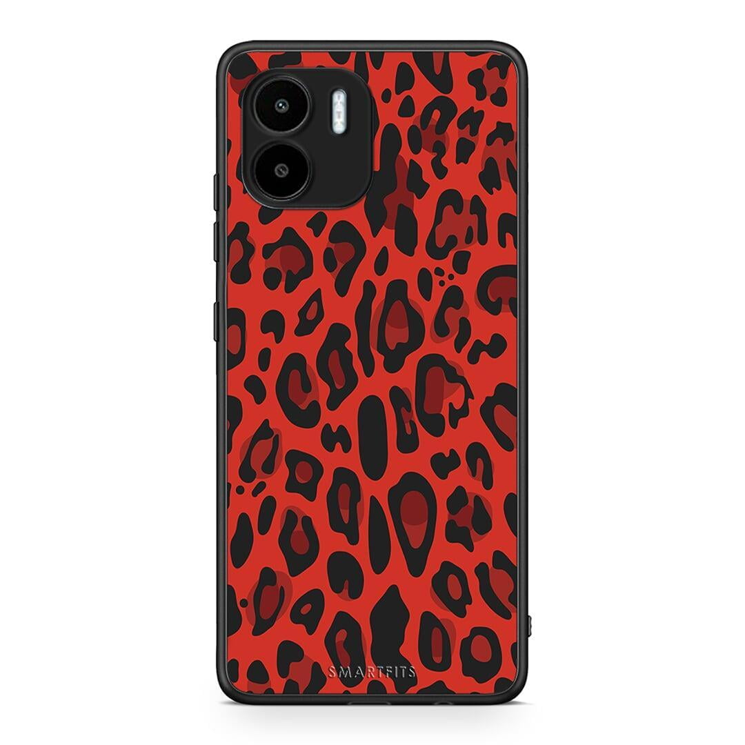 Θήκη Xiaomi Redmi A1 / A2 Animal Red Leopard από τη Smartfits με σχέδιο στο πίσω μέρος και μαύρο περίβλημα | Xiaomi Redmi A1 / A2 Animal Red Leopard Case with Colorful Back and Black Bezels