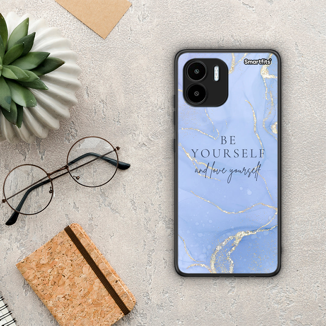 Θήκη Xiaomi Redmi A1 / A2 Be Yourself από τη Smartfits με σχέδιο στο πίσω μέρος και μαύρο περίβλημα | Xiaomi Redmi A1 / A2 Be Yourself Case with Colorful Back and Black Bezels