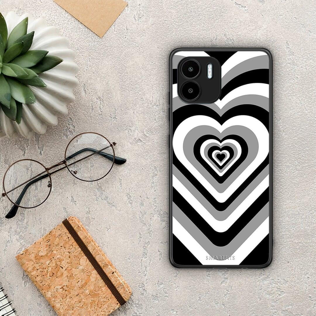 Θήκη Xiaomi Redmi A1 / A2 Black Hearts από τη Smartfits με σχέδιο στο πίσω μέρος και μαύρο περίβλημα | Xiaomi Redmi A1 / A2 Black Hearts Case with Colorful Back and Black Bezels