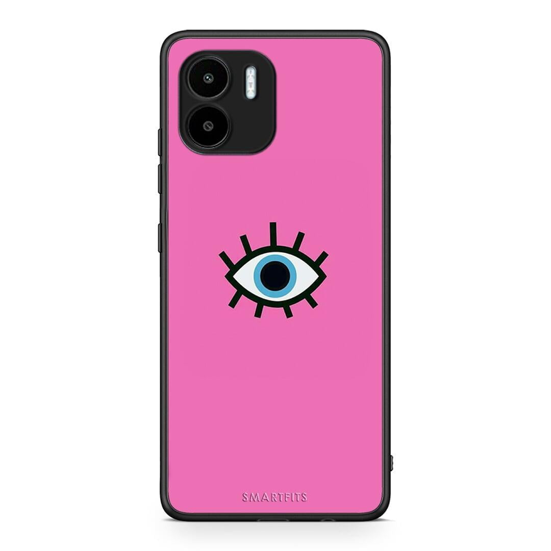 Θήκη Xiaomi Redmi A1 / A2 Blue Eye Pink από τη Smartfits με σχέδιο στο πίσω μέρος και μαύρο περίβλημα | Xiaomi Redmi A1 / A2 Blue Eye Pink Case with Colorful Back and Black Bezels