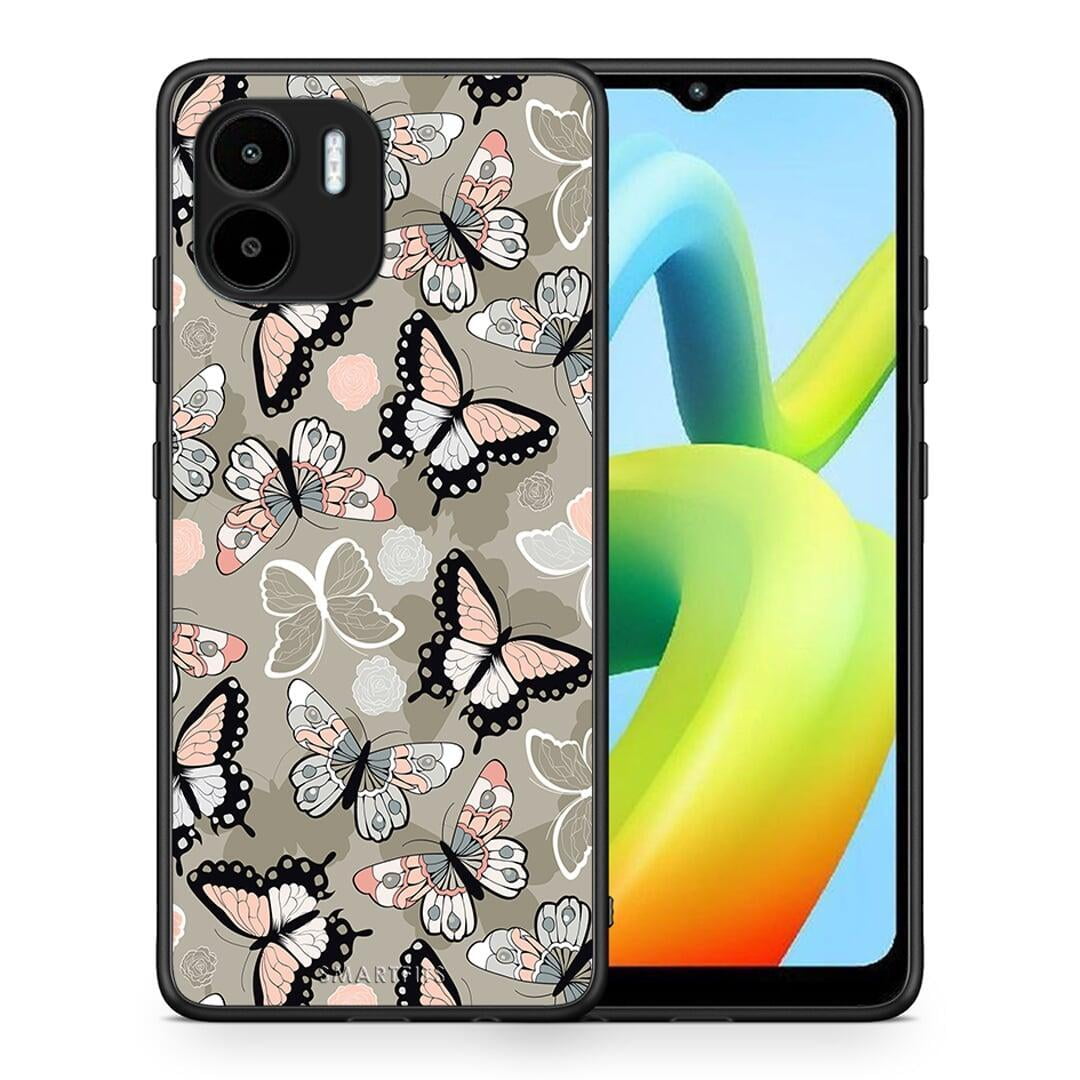 Θήκη Xiaomi Redmi A1 / A2 Boho Butterflies από τη Smartfits με σχέδιο στο πίσω μέρος και μαύρο περίβλημα | Xiaomi Redmi A1 / A2 Boho Butterflies Case with Colorful Back and Black Bezels