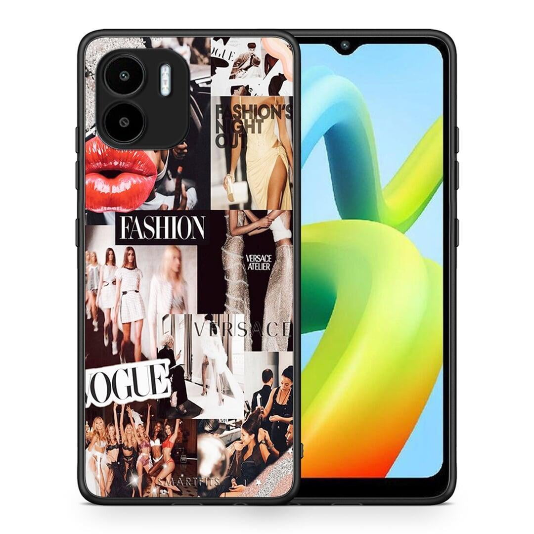 Θήκη Xiaomi Redmi A1 / A2 Collage Fashion από τη Smartfits με σχέδιο στο πίσω μέρος και μαύρο περίβλημα | Xiaomi Redmi A1 / A2 Collage Fashion Case with Colorful Back and Black Bezels