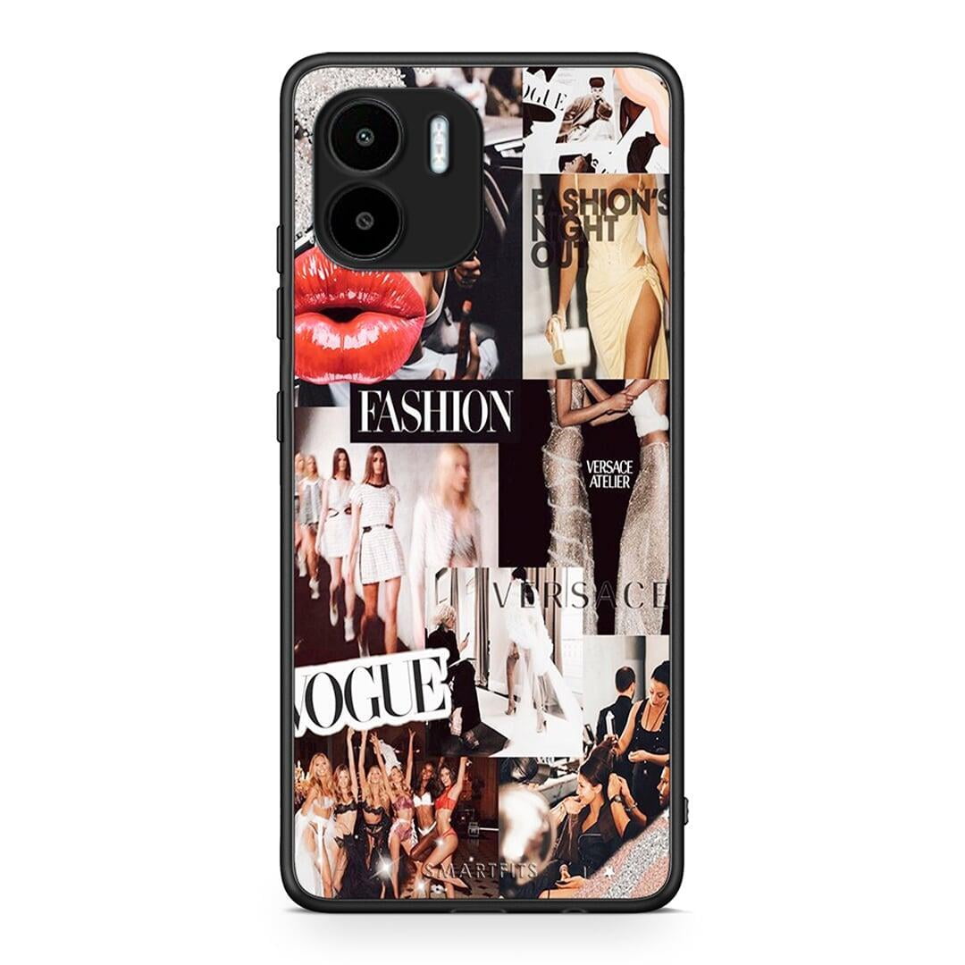 Θήκη Xiaomi Redmi A1 / A2 Collage Fashion από τη Smartfits με σχέδιο στο πίσω μέρος και μαύρο περίβλημα | Xiaomi Redmi A1 / A2 Collage Fashion Case with Colorful Back and Black Bezels