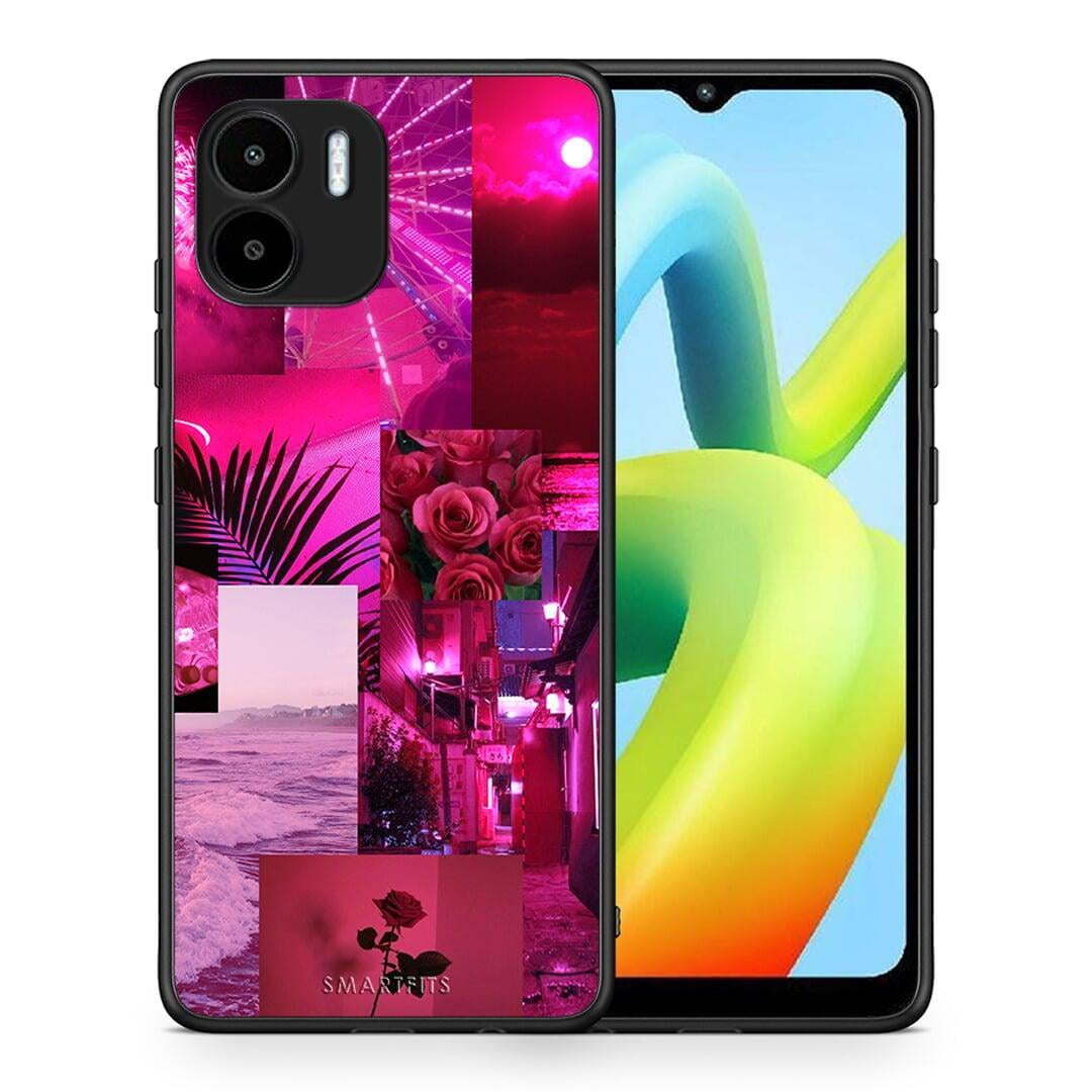 Θήκη Xiaomi Redmi A1 / A2 Collage Red Roses από τη Smartfits με σχέδιο στο πίσω μέρος και μαύρο περίβλημα | Xiaomi Redmi A1 / A2 Collage Red Roses Case with Colorful Back and Black Bezels