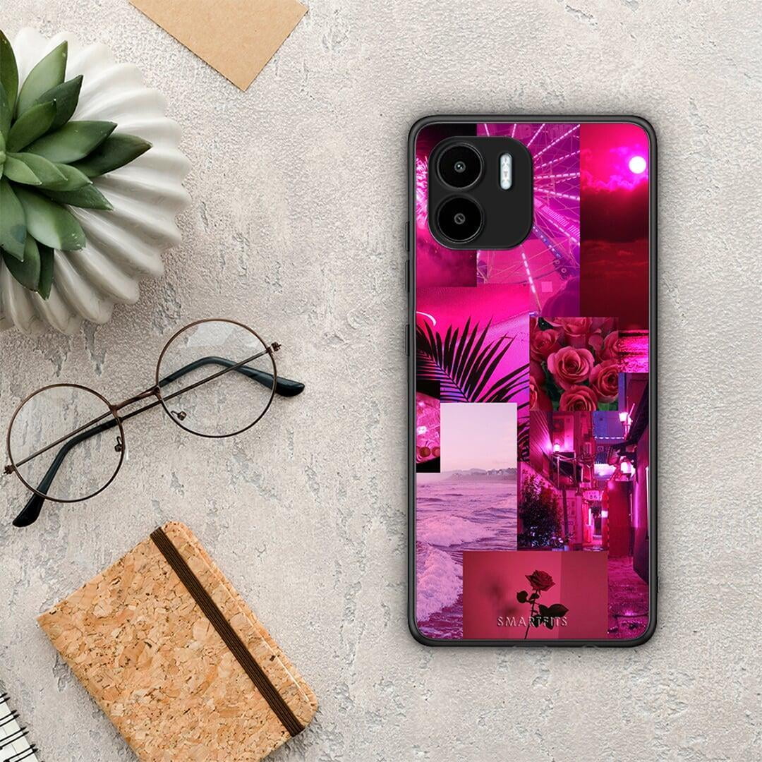 Θήκη Xiaomi Redmi A1 / A2 Collage Red Roses από τη Smartfits με σχέδιο στο πίσω μέρος και μαύρο περίβλημα | Xiaomi Redmi A1 / A2 Collage Red Roses Case with Colorful Back and Black Bezels